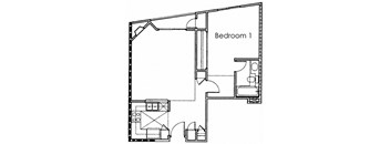 1BR 1BA - FLOOR PLAN A - 10930 ASHTON