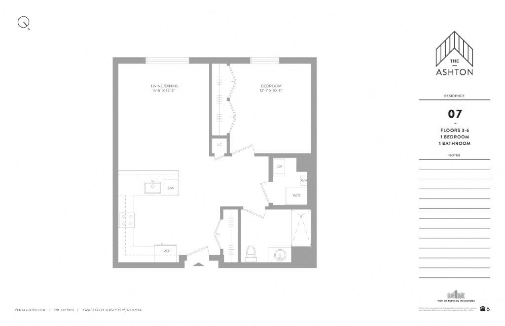 Unit 07 Floors 3-6 1b/1b