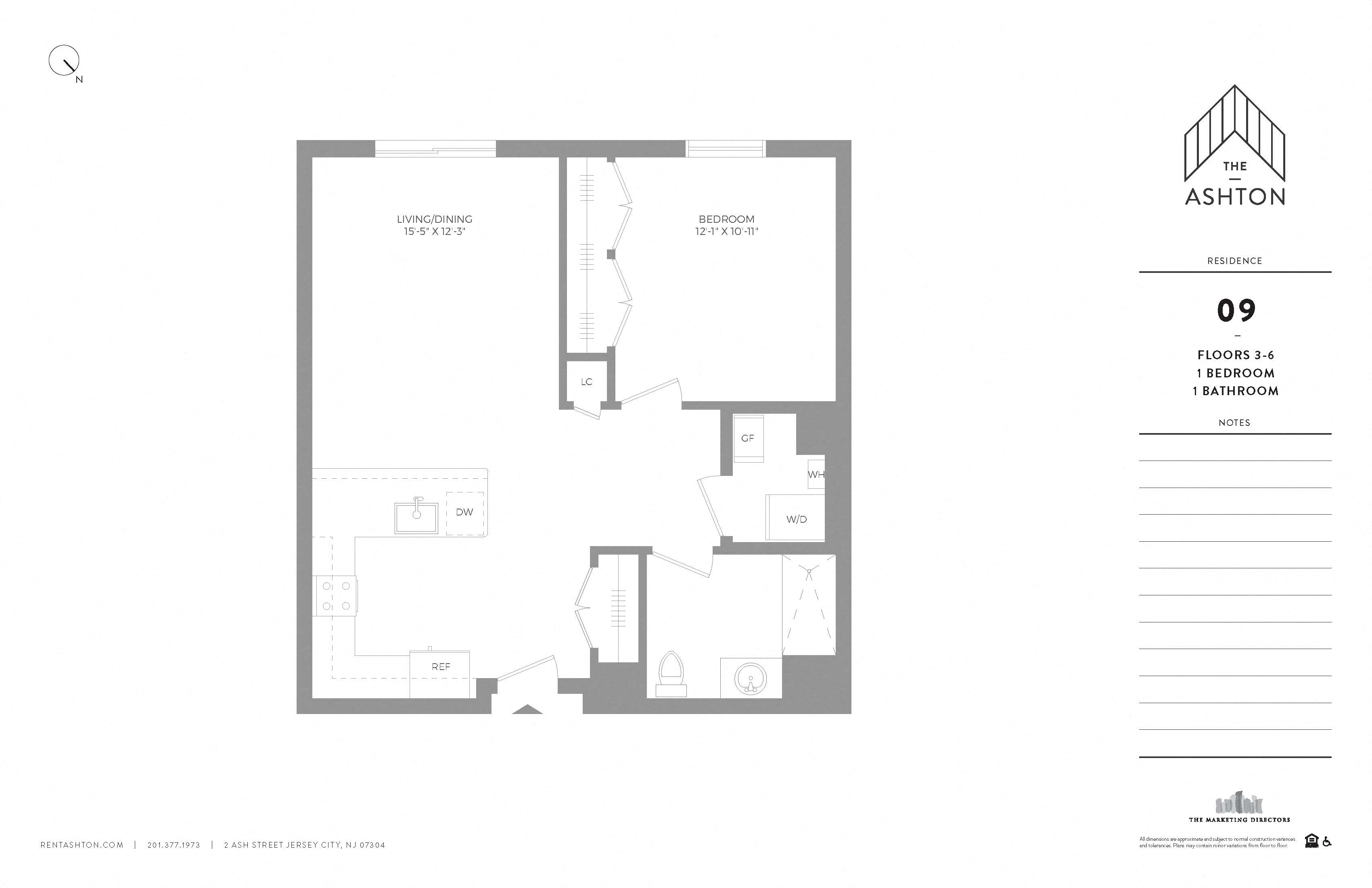 Unit 09 Floors 3-6 1b/1b