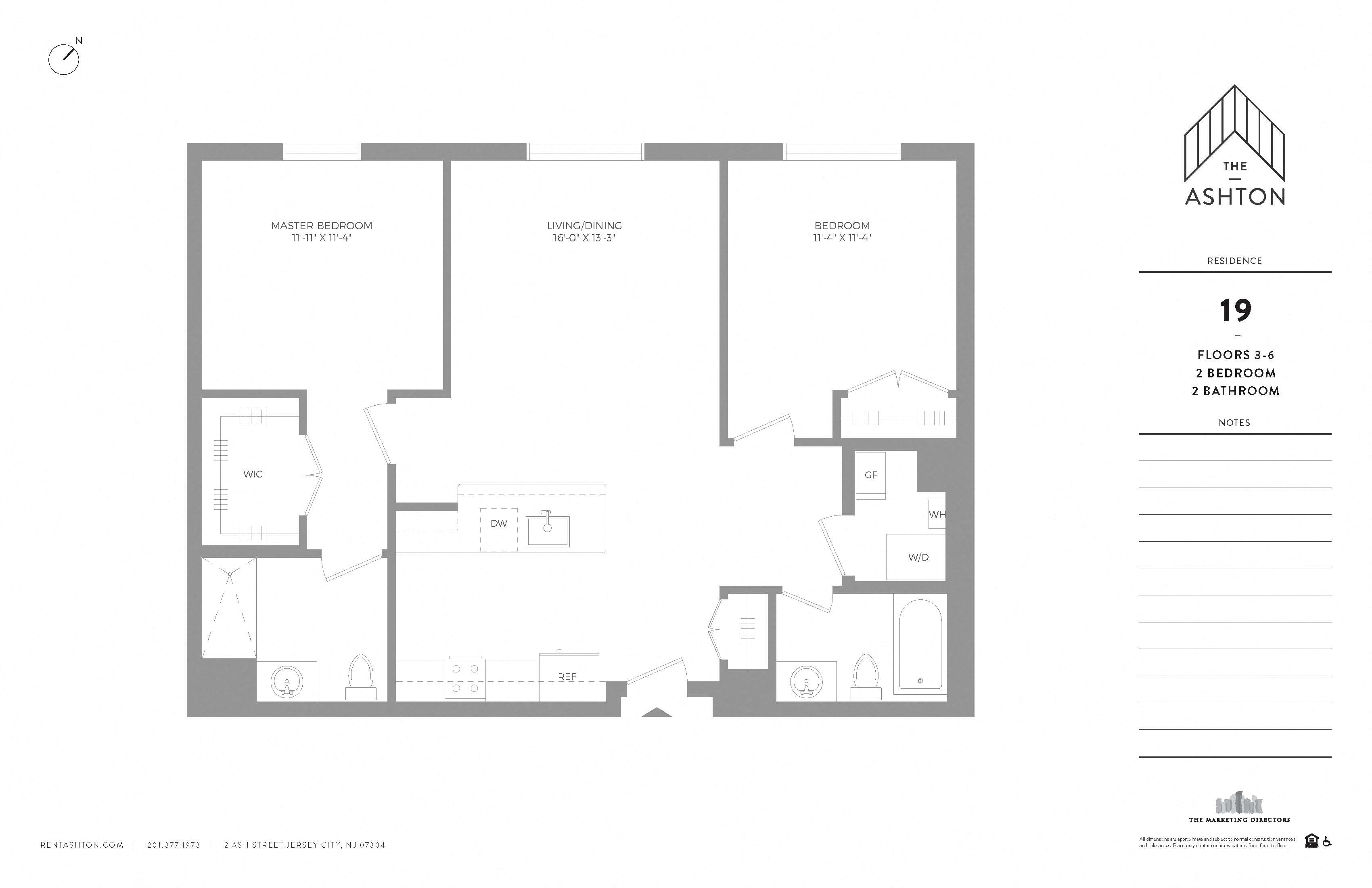 Unit 19 Floors 3-6 2b/2b
