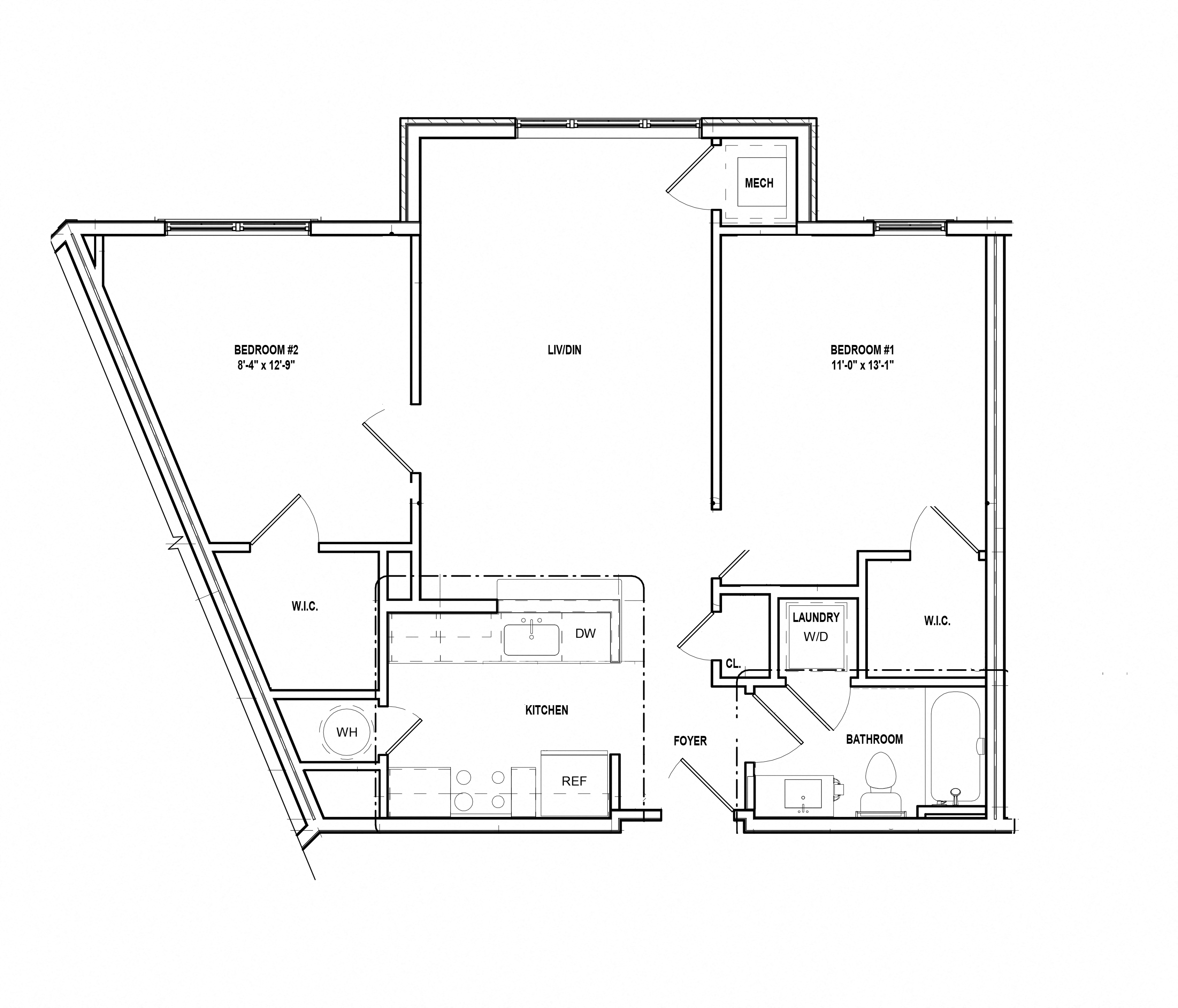 Riverwoods at Tollgate II - 2 Bedroom Floor Plan 2A
