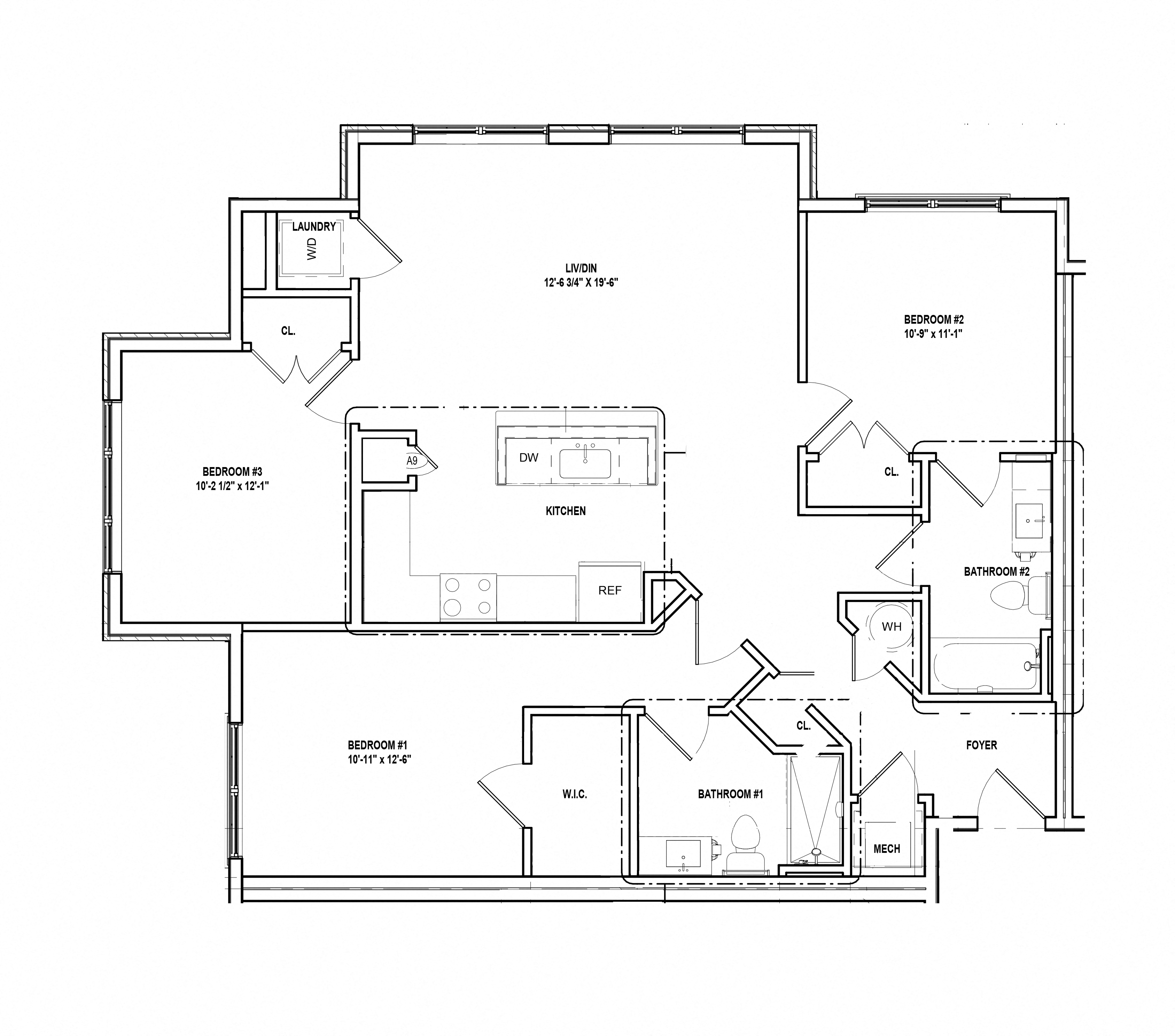 Riverwoods at Tollgate II - 2 Bedroom Floor Plan 3A