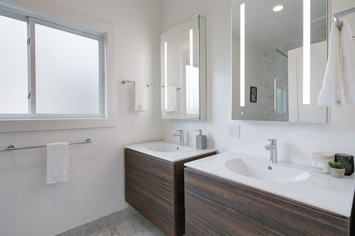 Custom Floating Double Vanity Master Bath