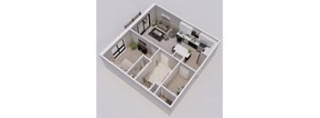 Lincoln Style C - 1 bed, 1 bath apartment floor plan