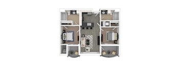 Ambassador Floor Plan at Studio One Apartments, Michigan, 48201