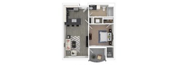 Cranbrook Floor Plan at Studio One Apartments, Detroit