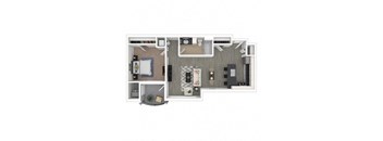 Midtown Floor Plan at Studio One Apartments, Detroit, Michigan