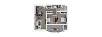 Wayne Floor Plan at Studio One Apartments, Detroit, MI