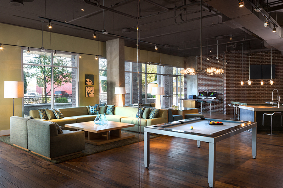 2125 Yale Resident Lounge with Billiards Table Houston TX - Houston Heights