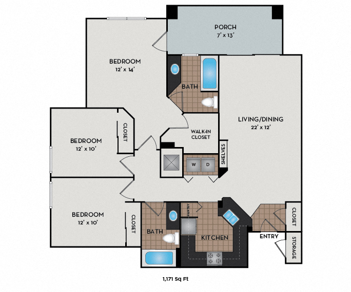 Highland Crossing and Square - Cypress floor plan - Denver, CO