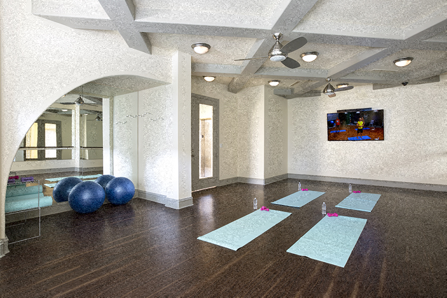 Highlands at Dearborn Fitness Theater with Virtual Trainer and Yoga Studio Peabody MA - North Shore