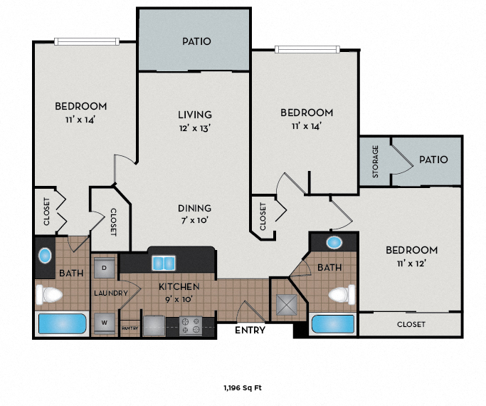 Jefferson Square - 3250 floor plan - Denver, CO
