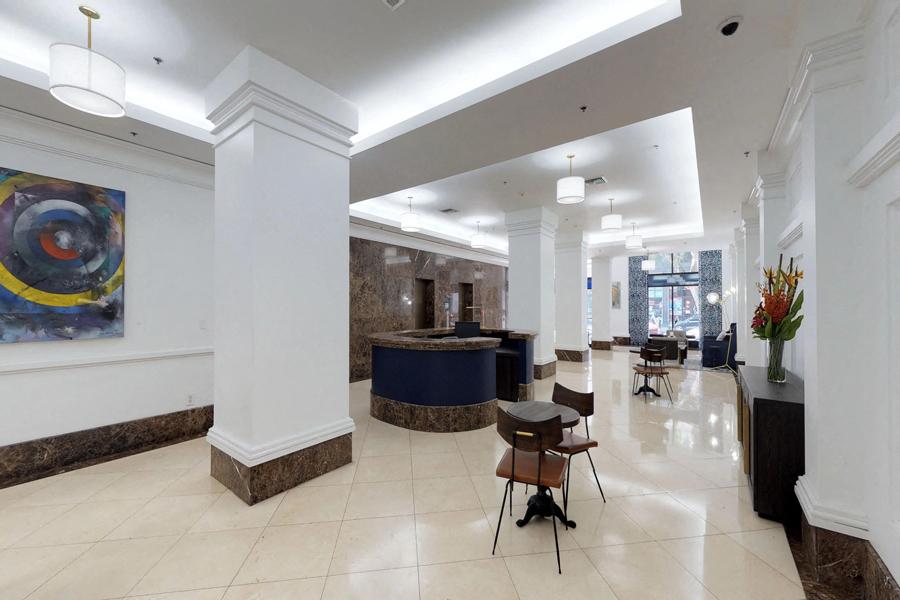 Historic Core apartments for rent in Los Angeles - Lofts at Security Building front desk