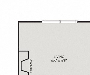 Merlot Floor Plan Montelena Apartments - Grapevine, TX - Merlot Floor Plan 793 SF