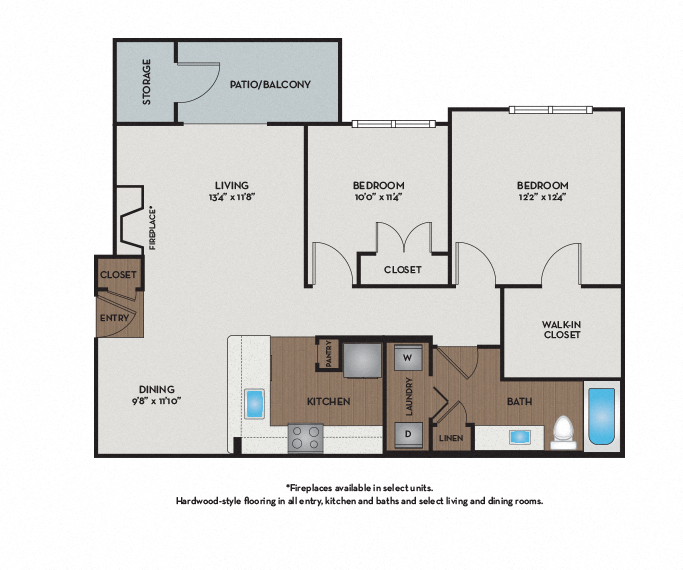 Montelena Apartments - Grapevine, TX - Cabernet Floor Plan 920 SF