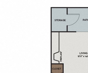 Chardonnay Floor Plan Montelena Apartments - Grapevine, TX - Chardonnay Floor Plan 954 SF