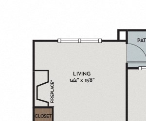 Champagne Floor Plan Montelena Apartments - Grapevine, TX - Champagne Floor Plan 1219 SF