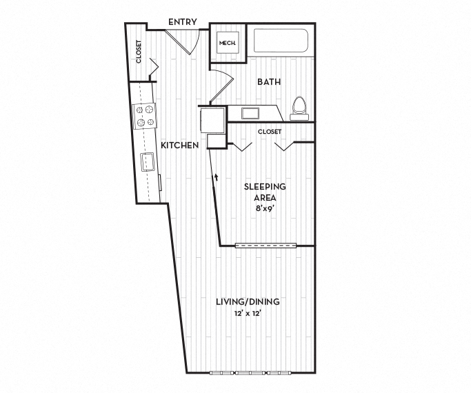 Neptune Apartments - Seattle, WA - The Cabin floor plan