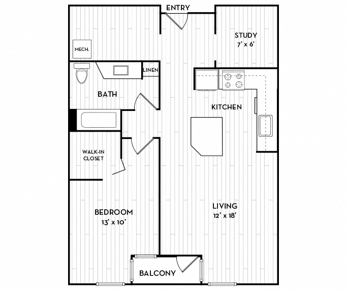 Neptune Apartments - Seattle, WA - The Anchor floor plan