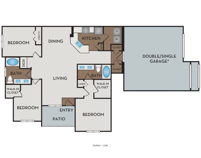 Promenade Park - Charlotte, NC - Shelton floor plan 1540 Sq Ft