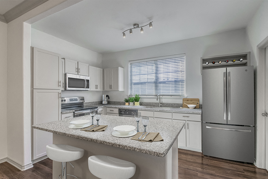 Promenade Park apartments - Ballantyne Apartments in Charlotte, NC - Townhomes with expansive kitchen islands