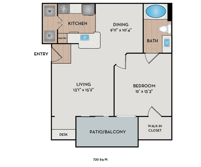 Reserve at Beachline - Orlando, FL - Amelia floor plan 720 Sq Ft