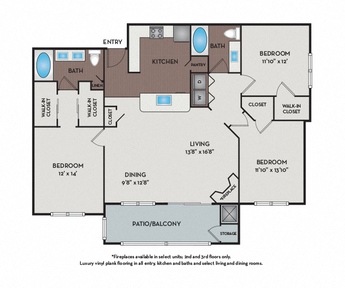 Ridgeview Apartments 32F1A floor plan Austin, TX