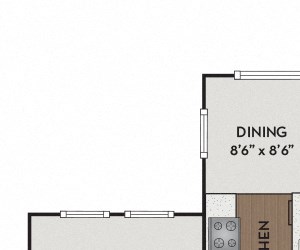 Sapphire floor plan San Carlos Apartments - Phoenix, AZ - Sapphire floor plan 913 Sq Ft