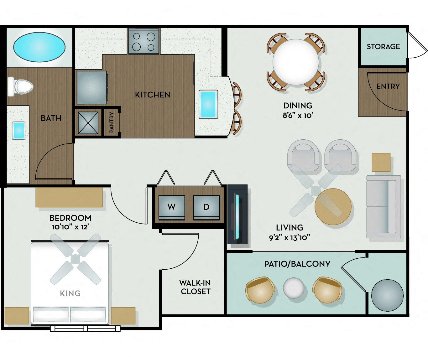 Settler's Ridge Apartments - Austin, TX - Hays Floor Plan 657 Sq Ft