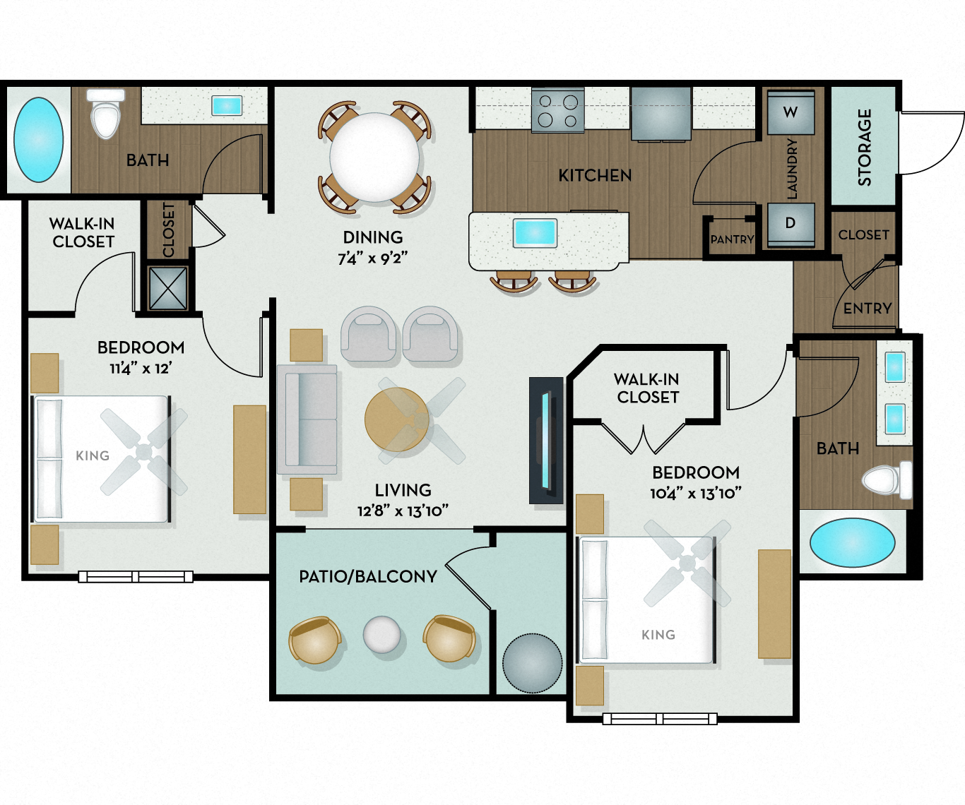 Strata Apartments - Austin, TX - Bandera Floor Plan 1043 Sq Ft