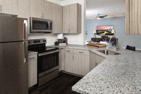 Round Rock ISD apartments - The Ranch Apartments stainless steel appliances