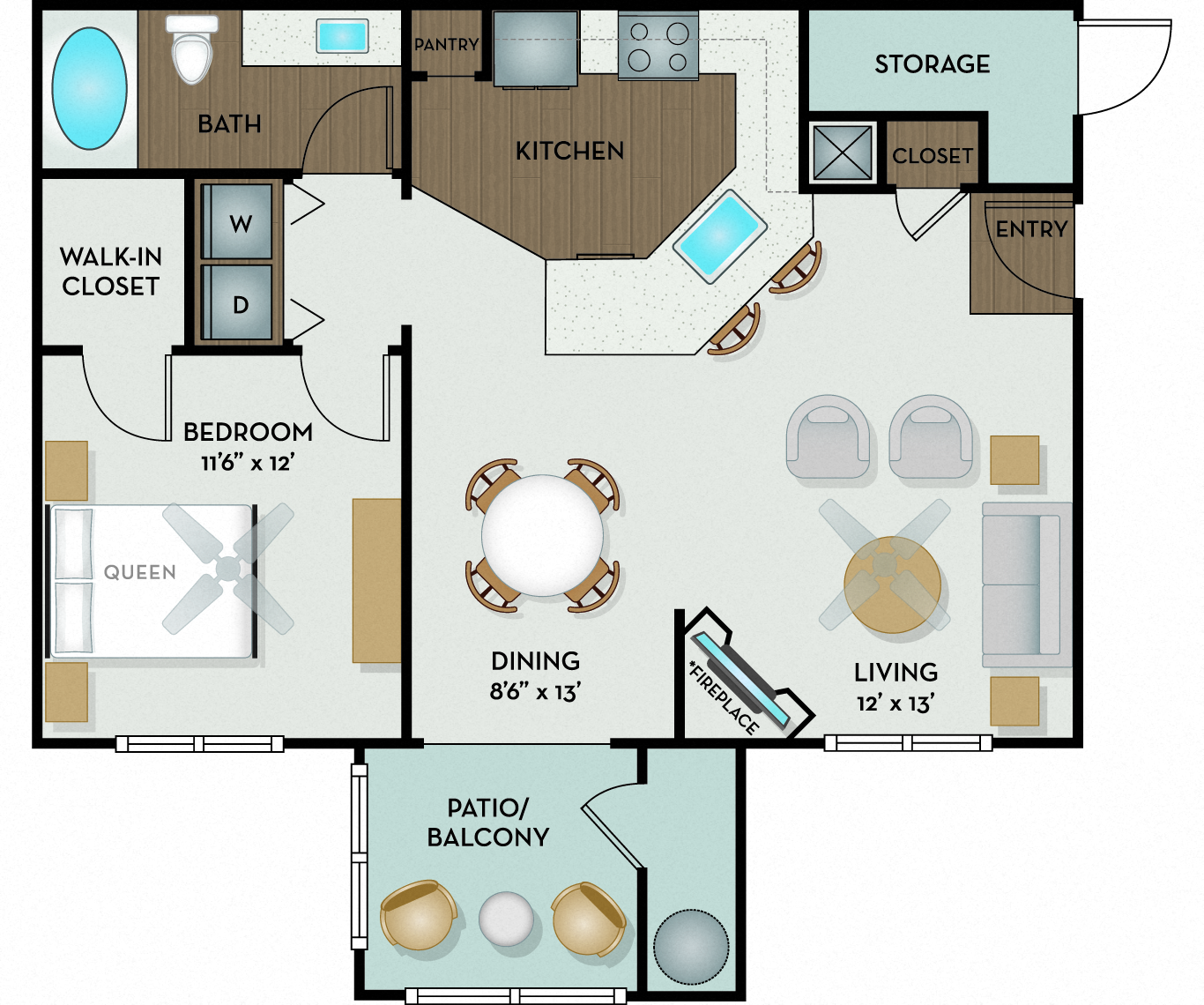 The Ranch Apartments - Austin, TX - San Antonio floor plan 759 Sq Ft