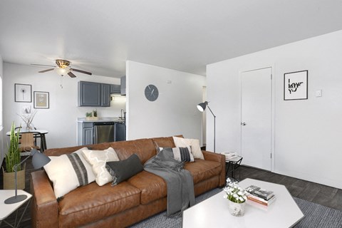 Staged Living Room at Kentwood Apartments, Kent