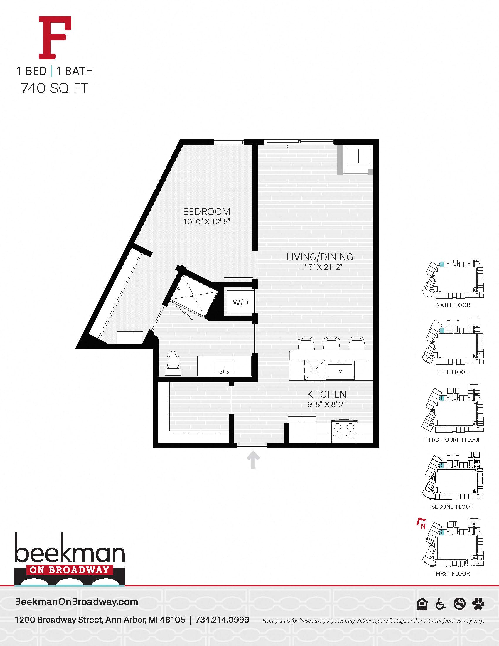 Floor Plans of Beekman on Broadway in Ann Arbor, MI