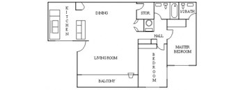 2 Bedroom 1.5 Bath