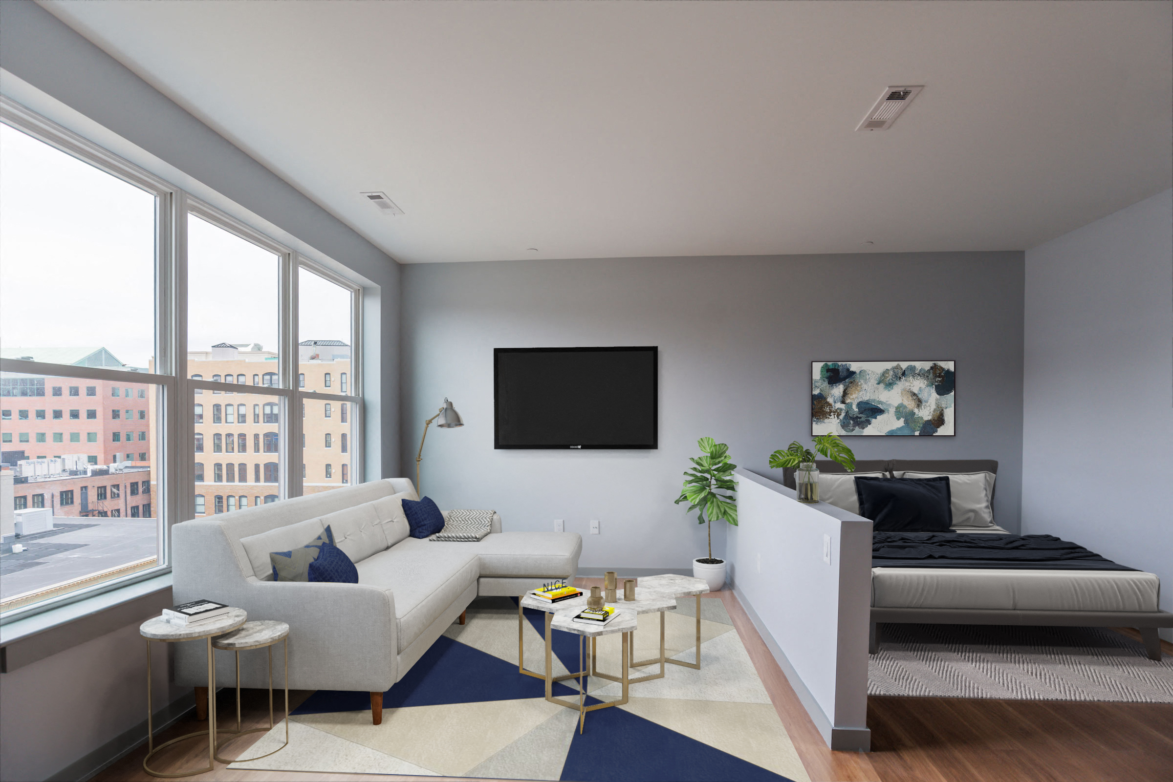 Studio Living And Bedroom at Nightingale, Providence, Rhode Island
