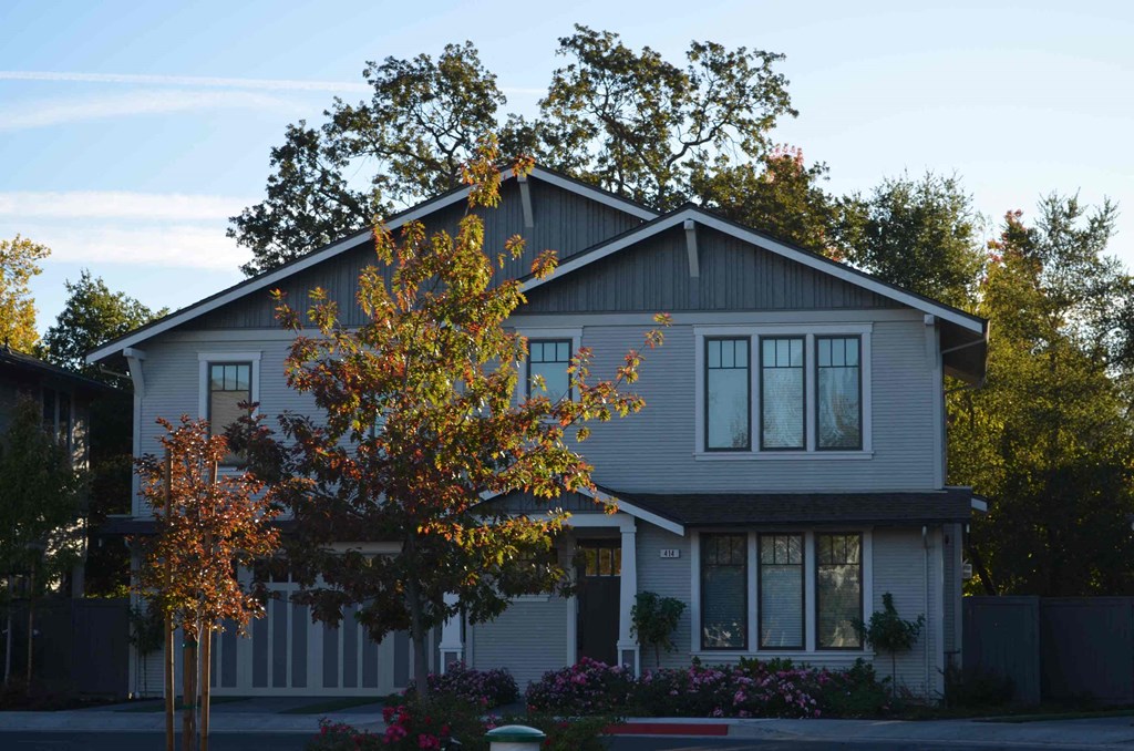 the front of our house in the fall