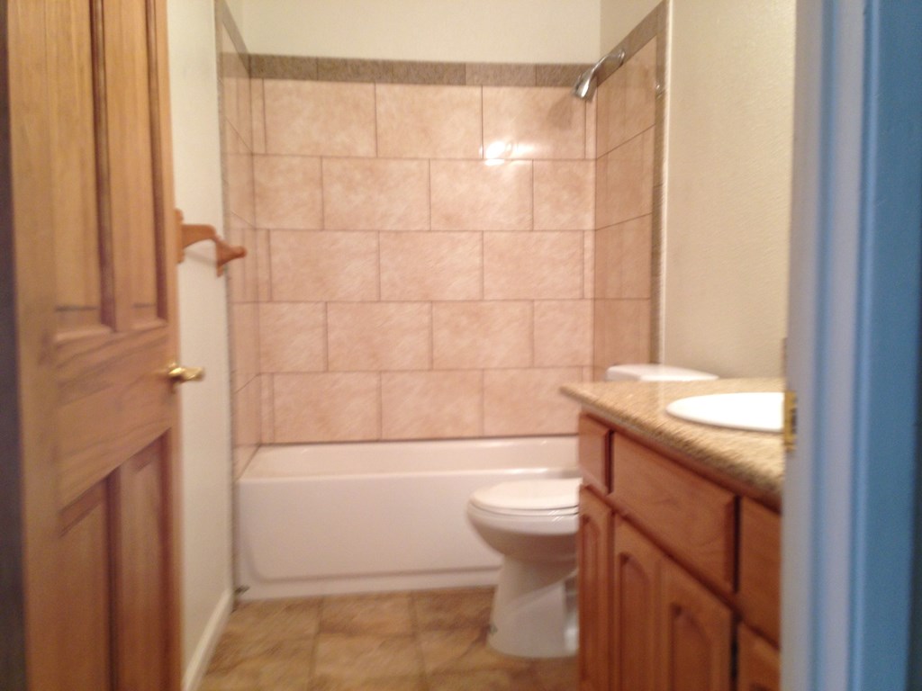 the bathroom is clean and ready for us to use