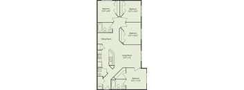 Four Bedroom Two Bathroom 1,325 Square Feet