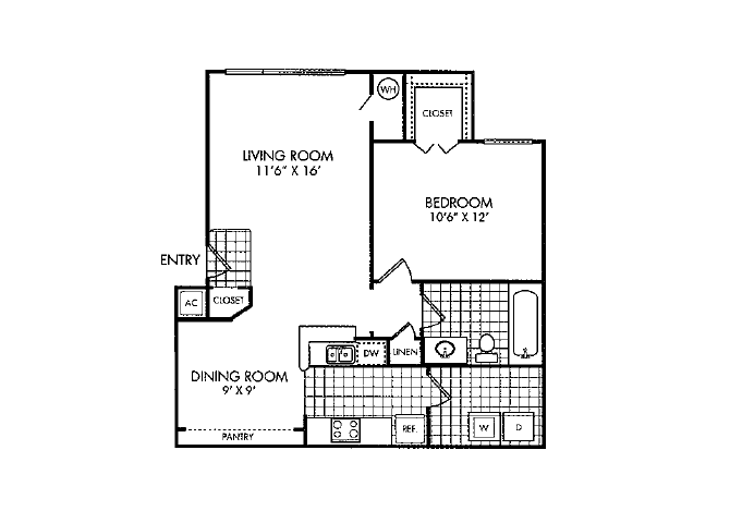 One Bedroom Floor Plan