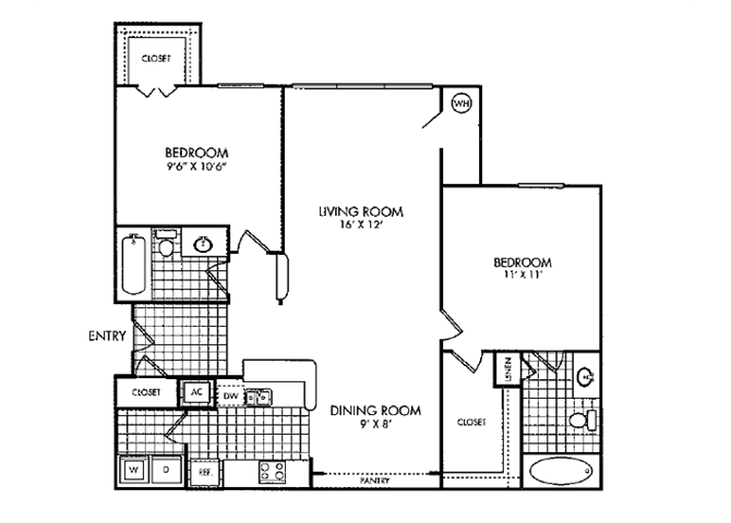 Two Bedroom Floor Plan