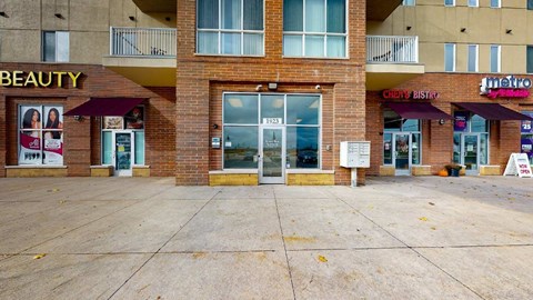 A building with a Beauty store on the ground floor.