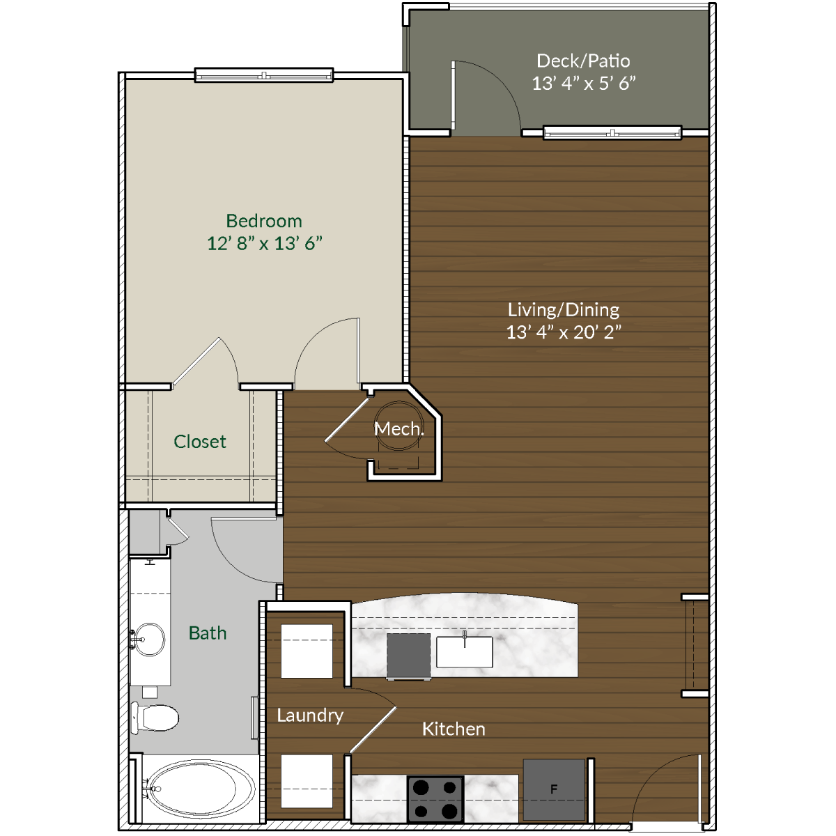 Our A2 floor plan at Apartments @ Eleven240, North Carolina