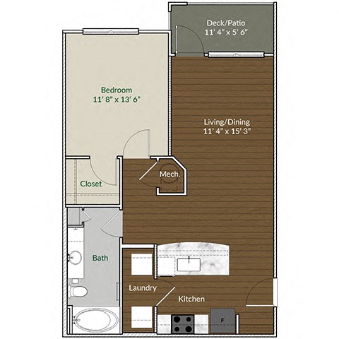 Our A1 Floor Plan at Apartments @ Eleven240, North Carolina