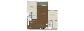 Our B3 floor plan at Apartments @ Eleven240, Charlotte, 28216