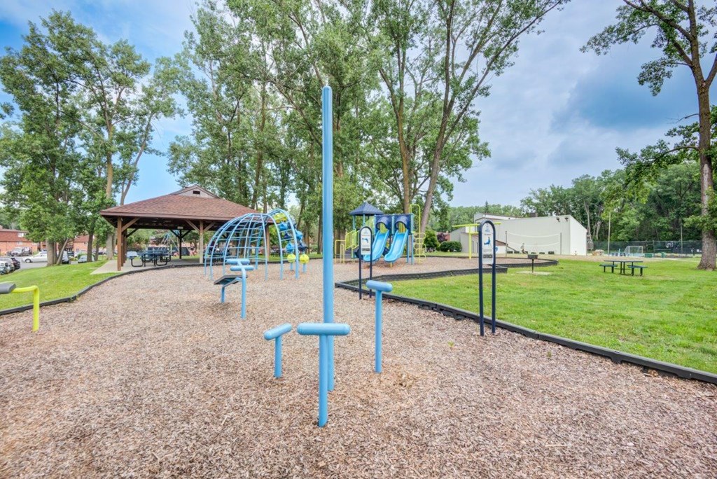 our park has many amenities including a playground and a pavilion