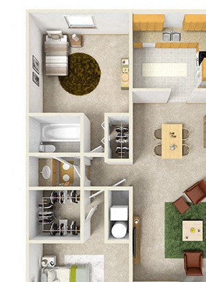 Live Oak Floor Plan Live Oak Floor Plan at Aspen Run and Aspen Run II Apartments, Tallahassee