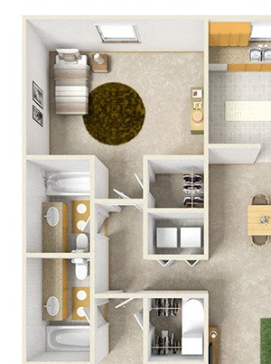 Mission Floor Plan Mission Floor Plan at Aspen Run and Aspen Run II Apartments, Florida