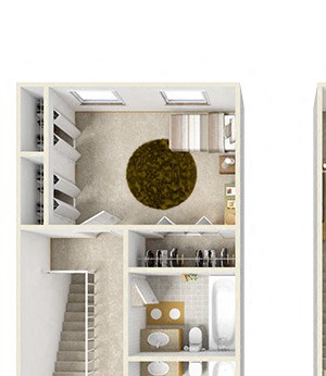 Continental Floor Plan Continental Floor Plan at Aspen Run and Aspen Run II Apartments, Florida, 32304