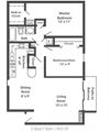 Two Bedroom One Bath Floor Plan